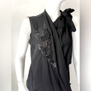 ELIE TAHARI silk top EMBELLISHED BLOUSE $348